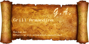 Grill Armandina névjegykártya